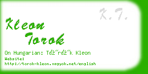 kleon torok business card